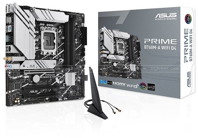 صورة مكبرة ل اسوس برايم b760m-a واي فاي d4  lga 1700