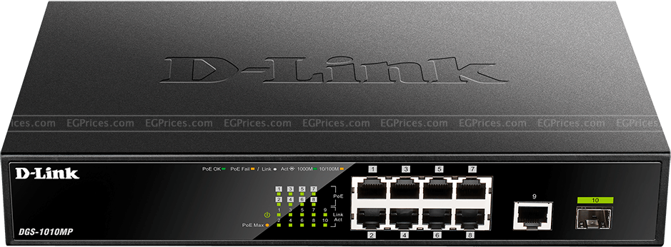 zoom image for D-Link DGS-1010MP 10-Port Gigabit PoE Switch