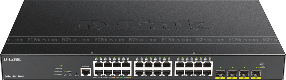zoom image for D-Link DGS-1250-28XMP 28-Port 10-Gigabit Smart Managed PoE Switch