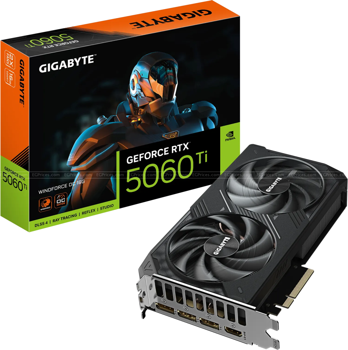صورة مكبرة ل جيجابايت جي فورس ار تي اكس 5060 ti ويند فورس oc 16 جيجا