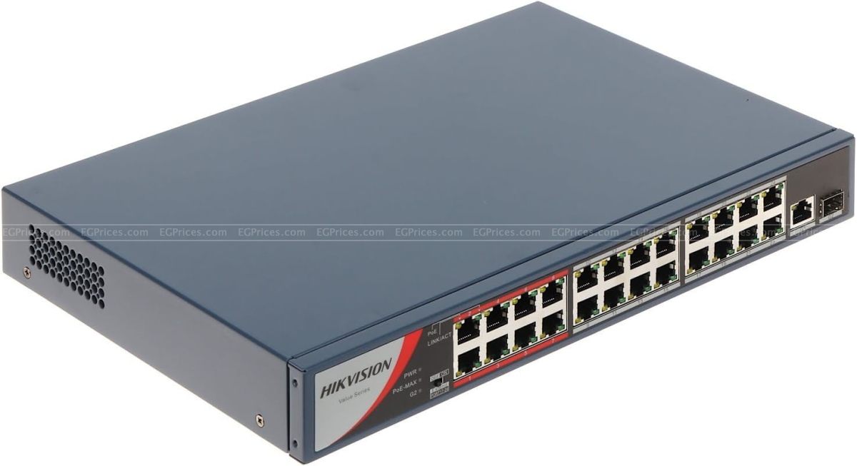zoom image for Hikvision DS-3E0326P-E/M(B) 24 Port Fast Ethernet Unmanaged POE Switch