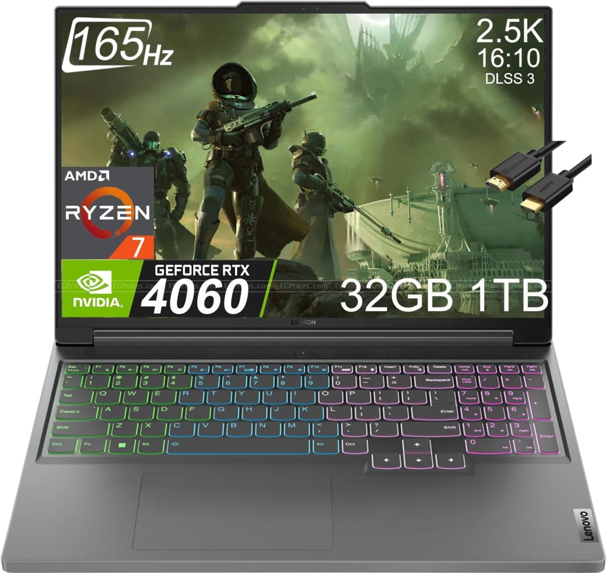 Lenovo Legion Slim 5 16IRH8 i713700H 16GB 512GB SSD Nvidia RTX 4050 6GB 16 Inch Dos Notebook