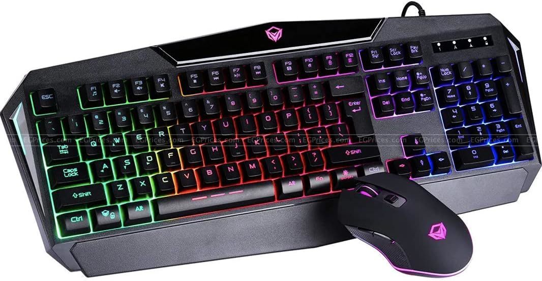 صورة مكبرة ل ميتيون c510 كومبو كيبورد و ماوس للألعاب اضاءة خلفية قوس قزح