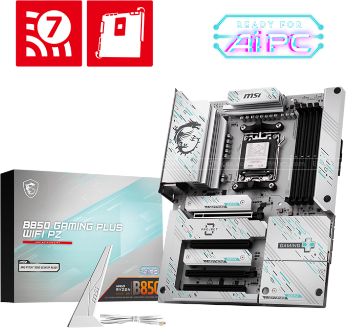 صورة مكبرة ل ام اس اي b850 للألعاب بلاس واي فاي pz  am5