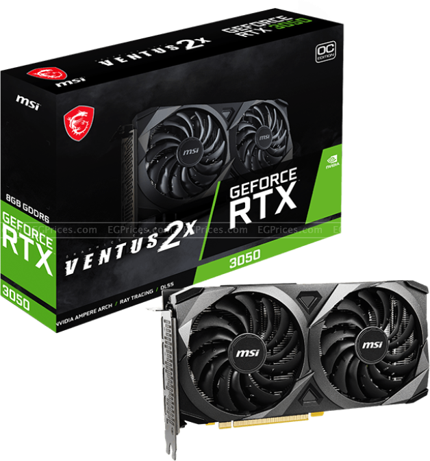 صورة مكبرة ل ام اس اي جي فورس ار تي اكس 3050 فينتوس 2x oc 8 جيجا gddr6