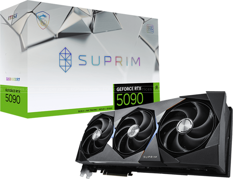 صورة مكبرة ل ام اس اي جي فورس ار تي اكس 5090 سوبريم soc 32 جيجا