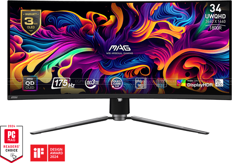 zoom image for MAG 341CQP 34 Inch QD-OLED Curved Gaming Monitor