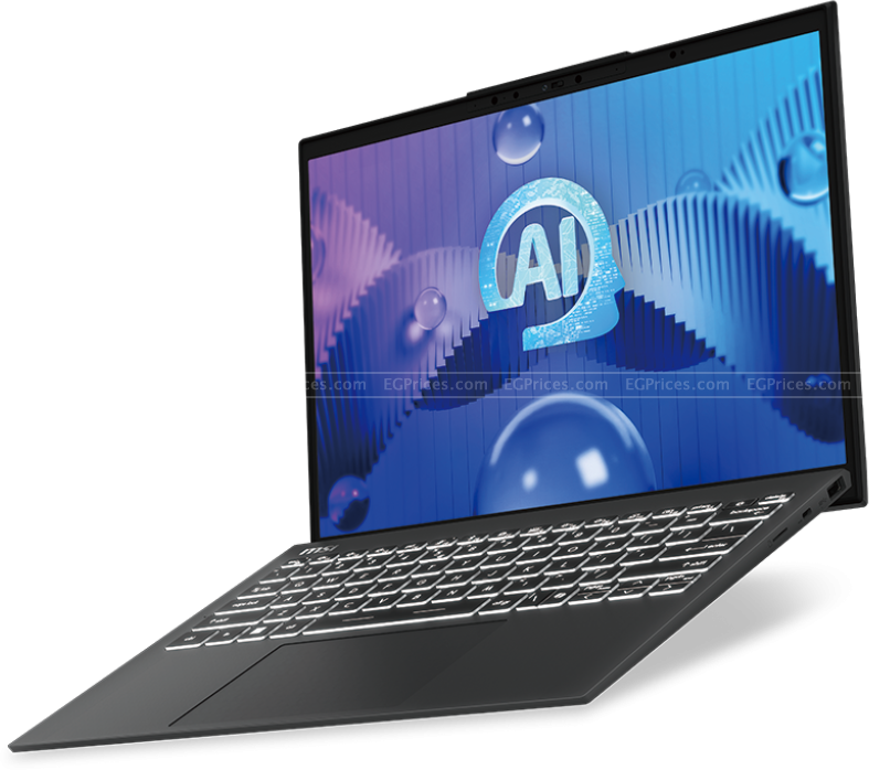 صورة مكبرة ل ام اس اي برستيج 13 ai ايفو a1mg الترا 7 لابتوب 155h 16 جيجا 512 جيجا اس اس دي انتل ارك جرافكس 13.3 بوصة ويندوز 11