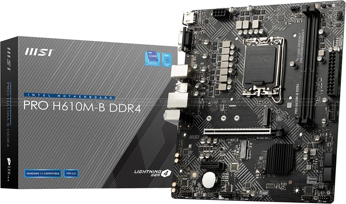 MSI PRO H610MB DDR4 LGA1700 Motherboard price in Egypt