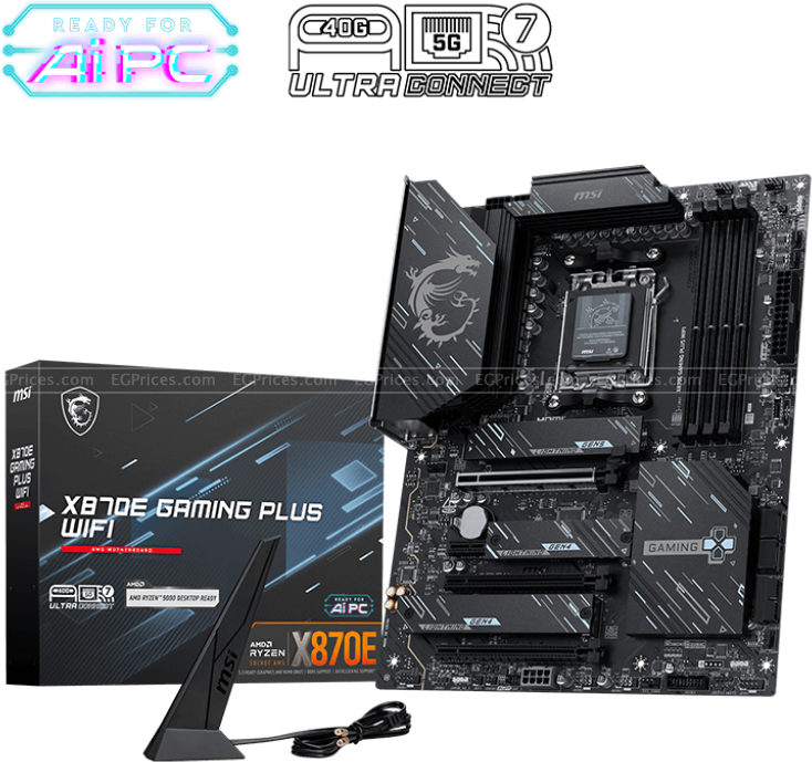 صورة مكبرة ل ام اس اي x870e جيمنج بلاس واي فاي  am5