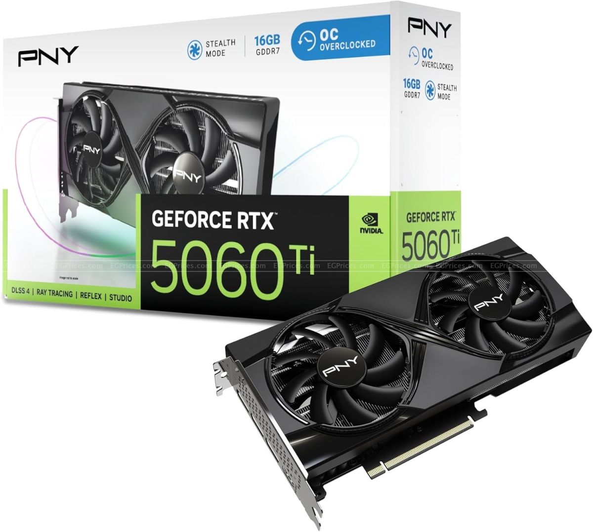 صورة مكبرة ل بي ان واي جي فورس ار تي اكس 5060 ti او سي ديوال فان 16 جيجا