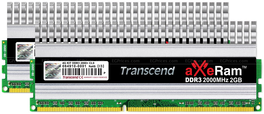 Transcend 4GB (2 X 2GB) DDR3 2000 CL9 Dual Channel Memory Kit price in ...